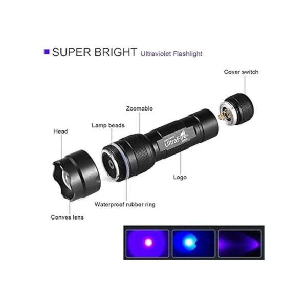 UltraFire Linterna UV de luz negra Super Power UV 395405