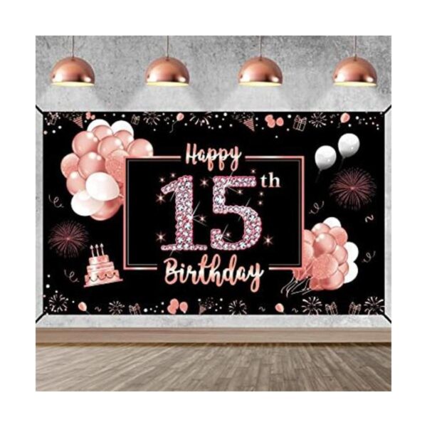Decoración de cumpleaños número 15 para niñas fondo de_1