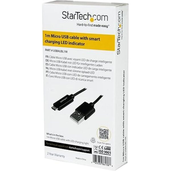 StarTech Cable USB a Micro USB de 3.3 ft con Luz de_4