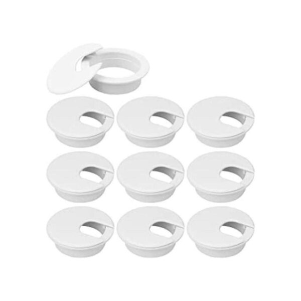 20Pack 2 Desk Grommet White Plastic Wire Organizer Caps_1