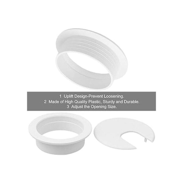 20Pack 2 Desk Grommet White Plastic Wire Organizer Caps_2