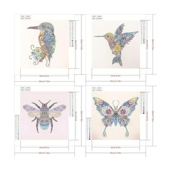 Paquete de 4 kits de pintura de diamantes con forma_2