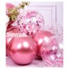 SUWEN Juego de 47 globos metálicos de color rosa intenso y_3