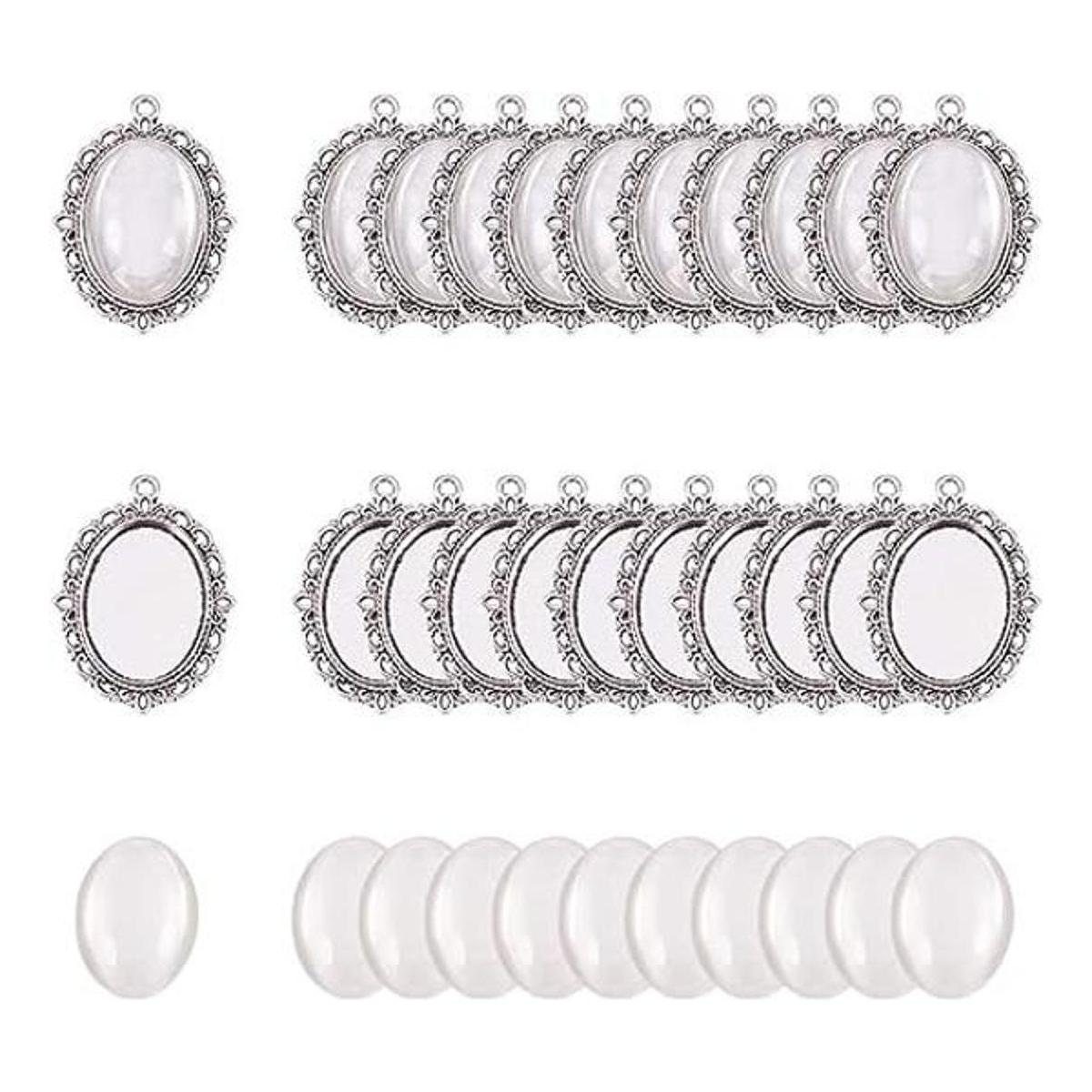PH PandaHall 60 piezas de biseles colgantes en blanco 30