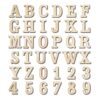 306 letras pequeñas de madera sin terminar de 114