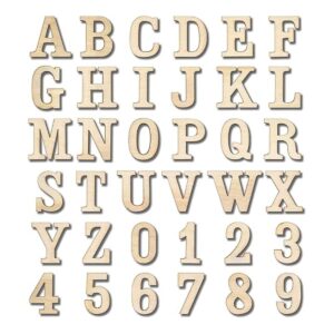 306 letras pequeñas de madera sin terminar de 114