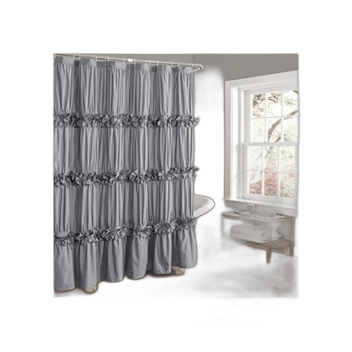 Homechoice Decor Cortina de ducha victoriana con volantes