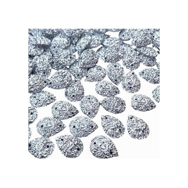 Forma de Gota de brillantes plateado coser en piedras_2