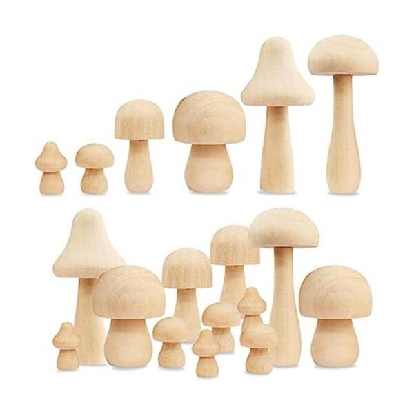 12 piezas de hongos de madera sin terminar de varios