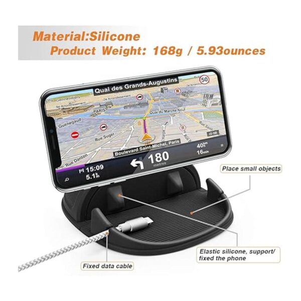 Loncaster Soporte de teléfono para coche de silicona_2