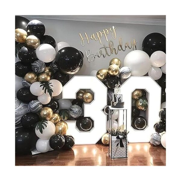 PartyWoo Juego de 140 globos negros y dorados guirnalda_6