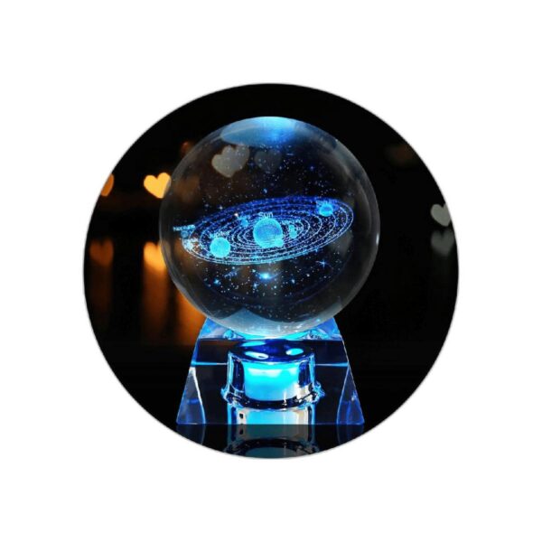 FIMAGO Bola de cristal del sistema solar 3D con base LED_1