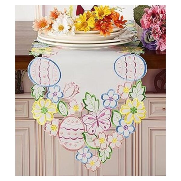 GRANDDECO Mantel de mesa con diseño de huevos de Pascua