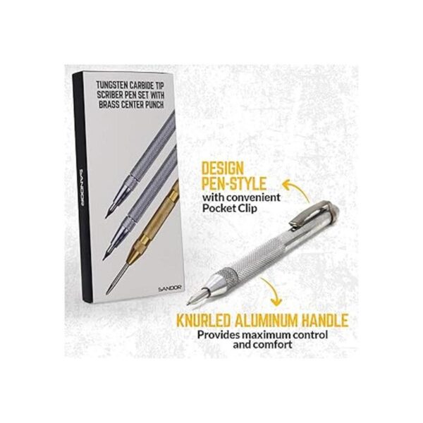 Paquete de 2 bolígrafos de punta de carburo de tungsteno