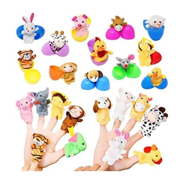 Huevos de Pascua llenos de mini animales de peluche de_1