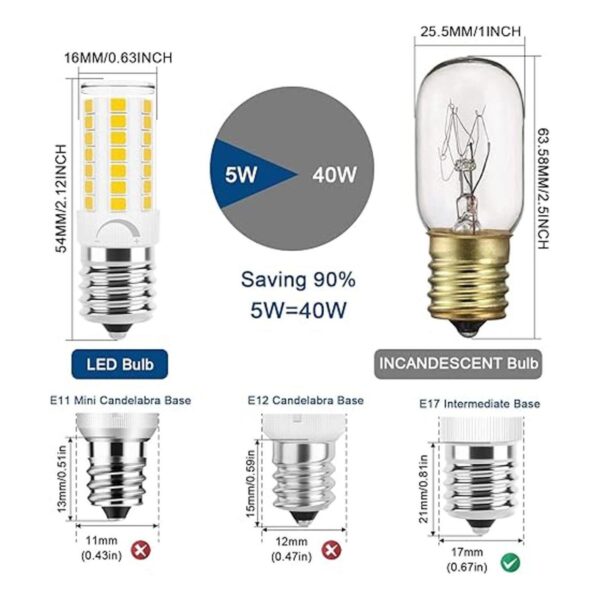 Bombilla LED para microondas bombilla LED E17 regulable_2
