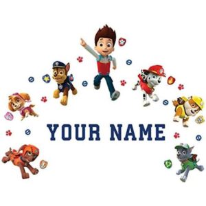Calcomanía de pared personalizada con nombre de Paw Patrol_1