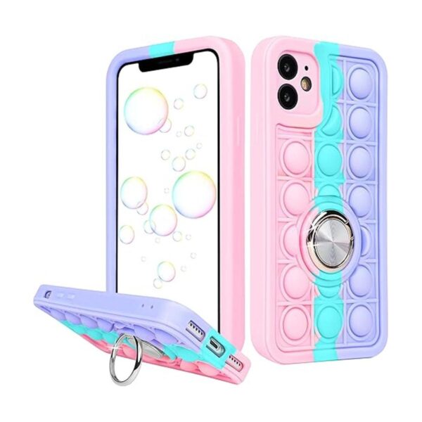Joyleop Funda de silicona para iPhone 11 rosa y morada_1