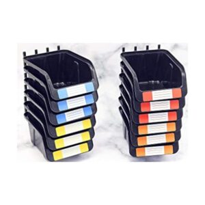 Juego de 12 cubos de madera de clavijas de color negro