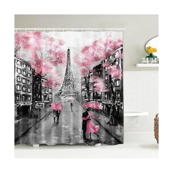 Juego de 4 cortinas de ducha de la Torre Eiffel de París_2