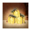 Hourleey Juego de 3 cajas de regalo iluminadas de Navidad
