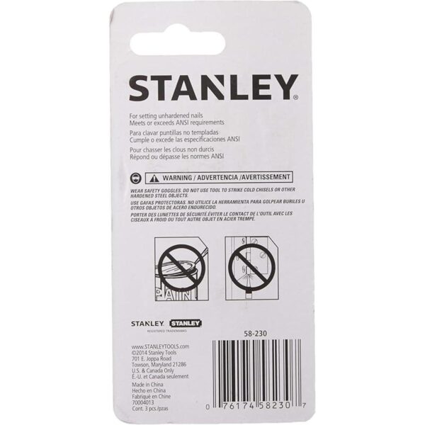 STANLEY Set de uñas acero 3 piezas 58230_3