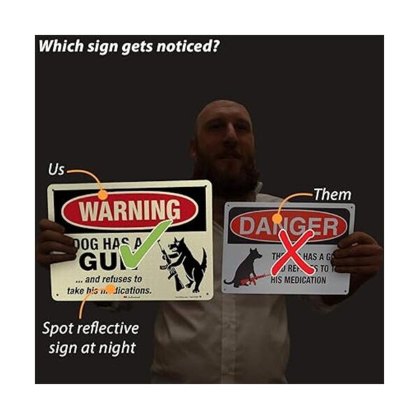 SmartSign 10 x 14 pulgadas Warning Dog Has A Gun And_5
