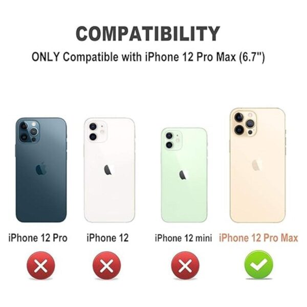 Aoksow Designed for iPhone 12 Pro Max Wallet Case Premium_4