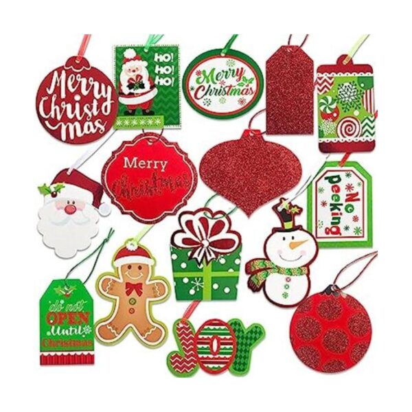 Etiquetas de regalo de Navidad 60 unidades con cuerda