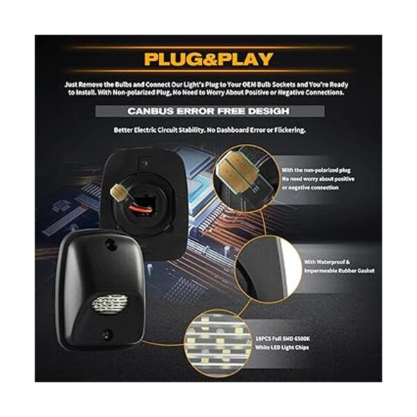 Lámpara LED de repuesto para placa de matrícula compatible_3