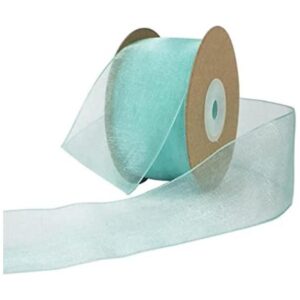Nichemigo Cinta de organza azul Tiffany transparente de_1