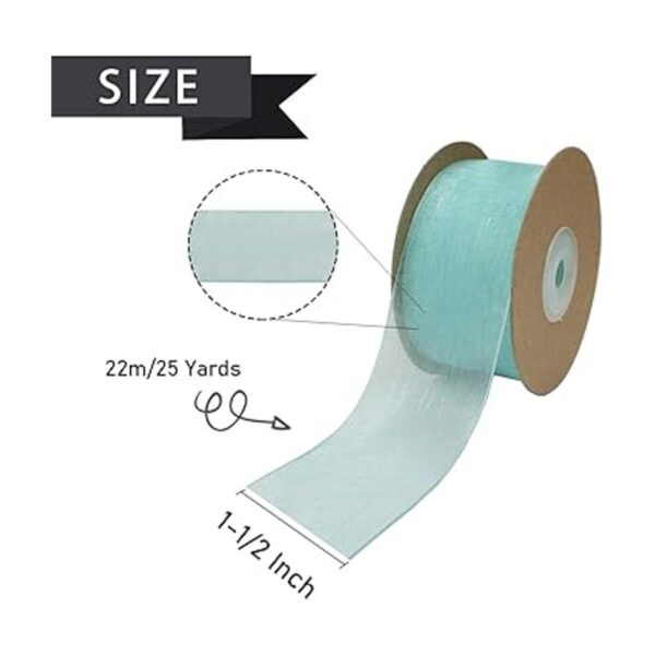 Nichemigo Cinta de organza azul Tiffany transparente de_2