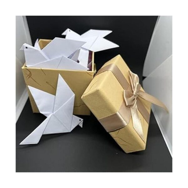 100 palomas de papel de origami blanco para decoración_2