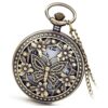 Avaner Reloj de bolsillo de cuarzo con diseño de flores_1