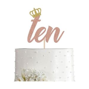 Decoración para tarta de 10 cumpleaños con purpurina en_1