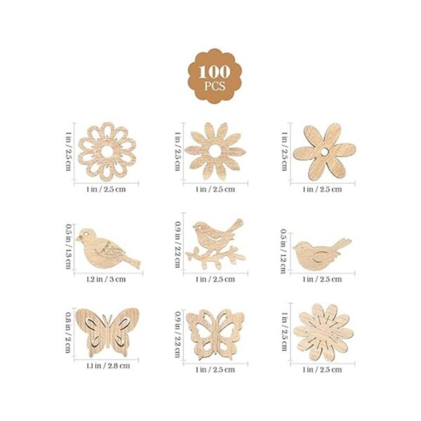 Amosfun 100 piezas de recortes de madera de pájaro