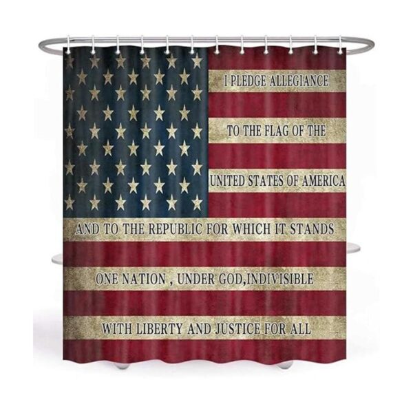 Cortina de ducha con bandera americana accesorios de baño_2