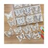 Paquete de 45 recortes en forma de mariposa de madera sin_5