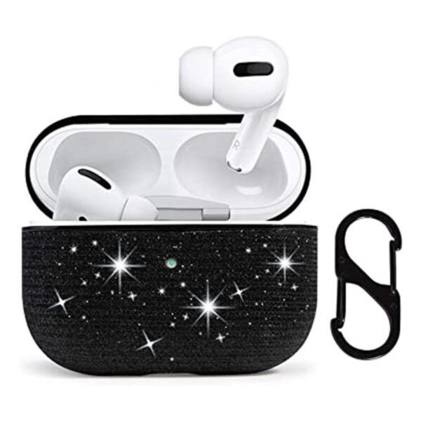 HIDAHE AirPods Pro Caso AirPods Pro Glitter Case Negro_1