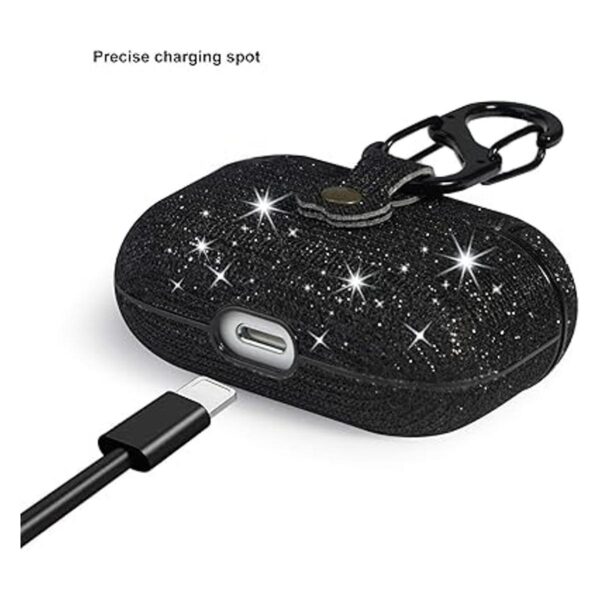 HIDAHE AirPods Pro Caso AirPods Pro Glitter Case Negro_2