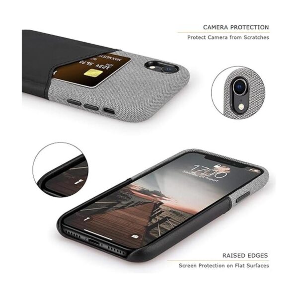 Tasikar Funda tipo cartera para iPhone XR piel y tela_3