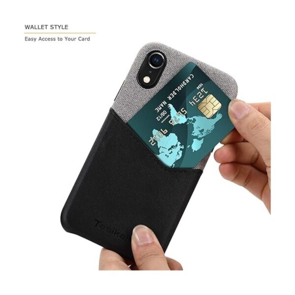 Tasikar Funda tipo cartera para iPhone XR piel y tela_4