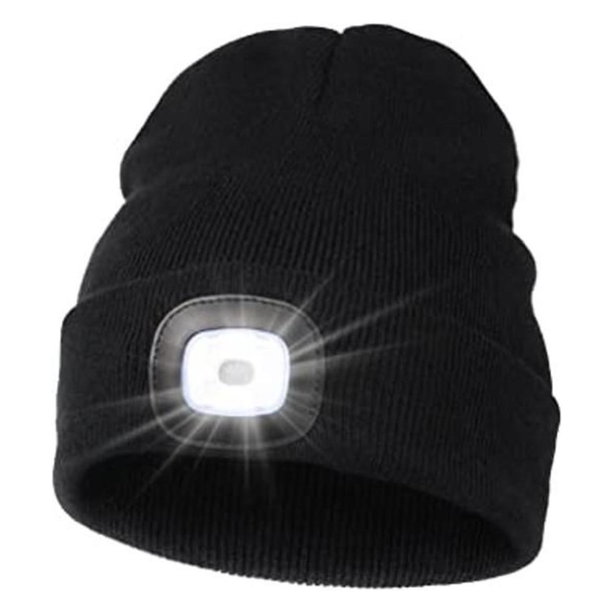 Gorro unisex con luz recargable por USB manos libres