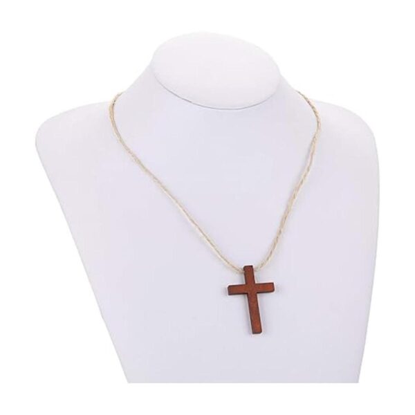 70 collares pequeños de cruz de madera para manualidades_5