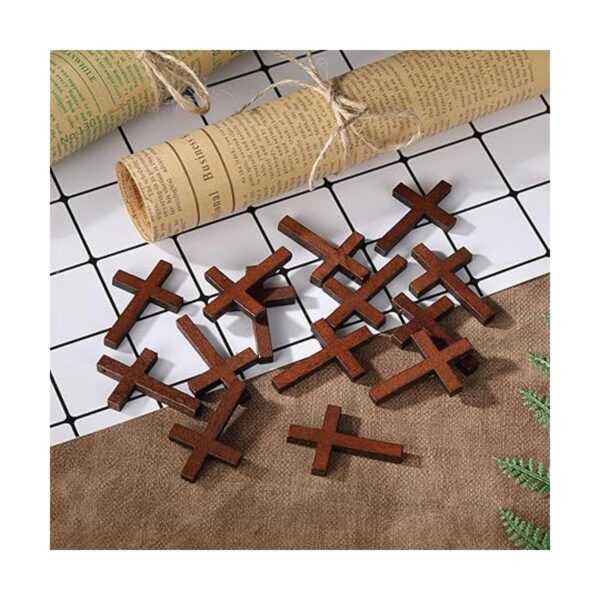 70 collares pequeños de cruz de madera para manualidades_4