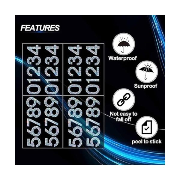 Locacrystal 40 calcomanías autoadhesivas con números de_4