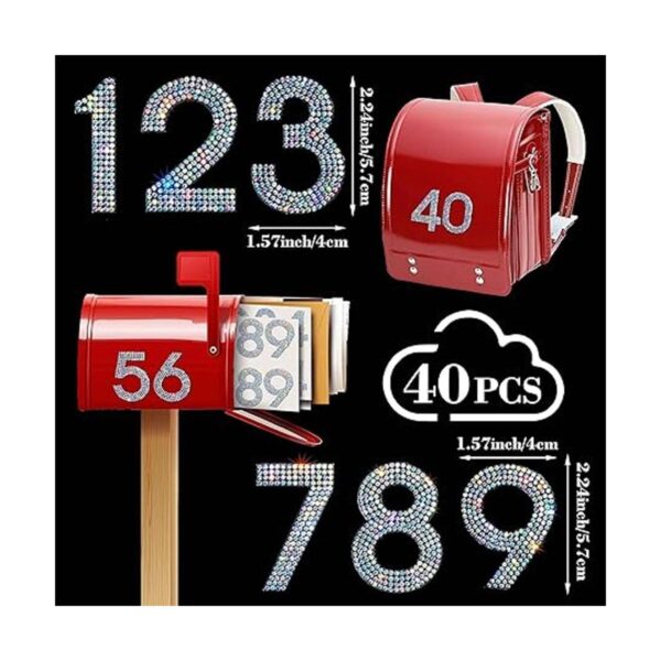 Locacrystal 40 calcomanías autoadhesivas con números de_3