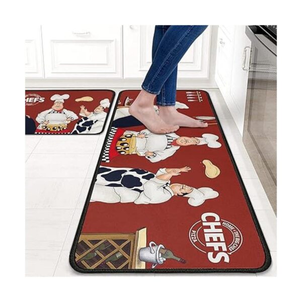Fat Chef Juego de 2 alfombras y tapetes de cocina color
