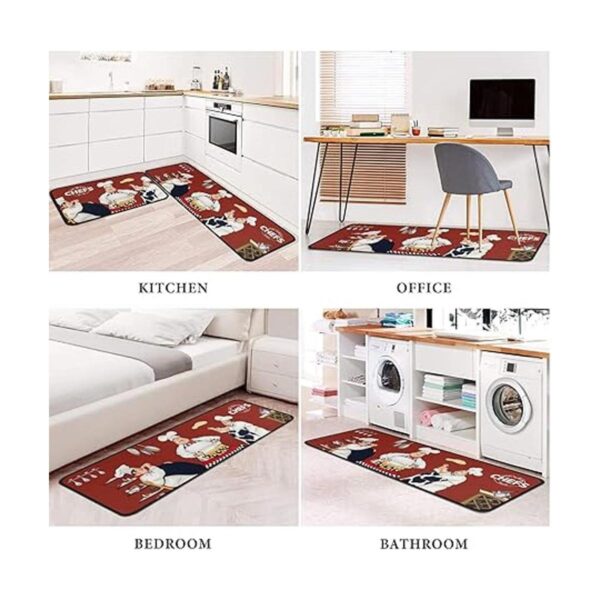Fat Chef Juego de 2 alfombras y tapetes de cocina color