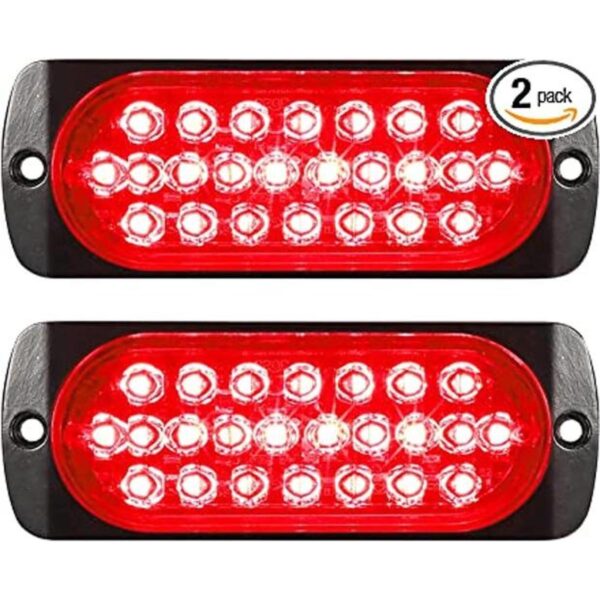 Partsam 2 luces LED rojas de 4.4 pulgadas 24 luces LED_1